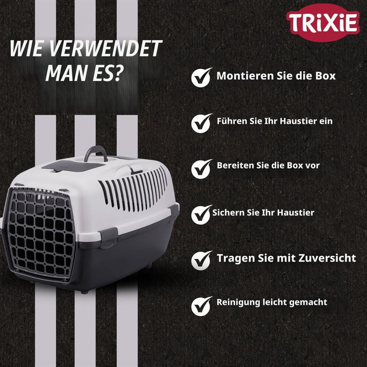 Trixie 39831 Transportbox Capri 3, S: 40 × 38 × 61 cm, dunkelgrau/hellgrau dunkelgrau/hellgrau L 1 x