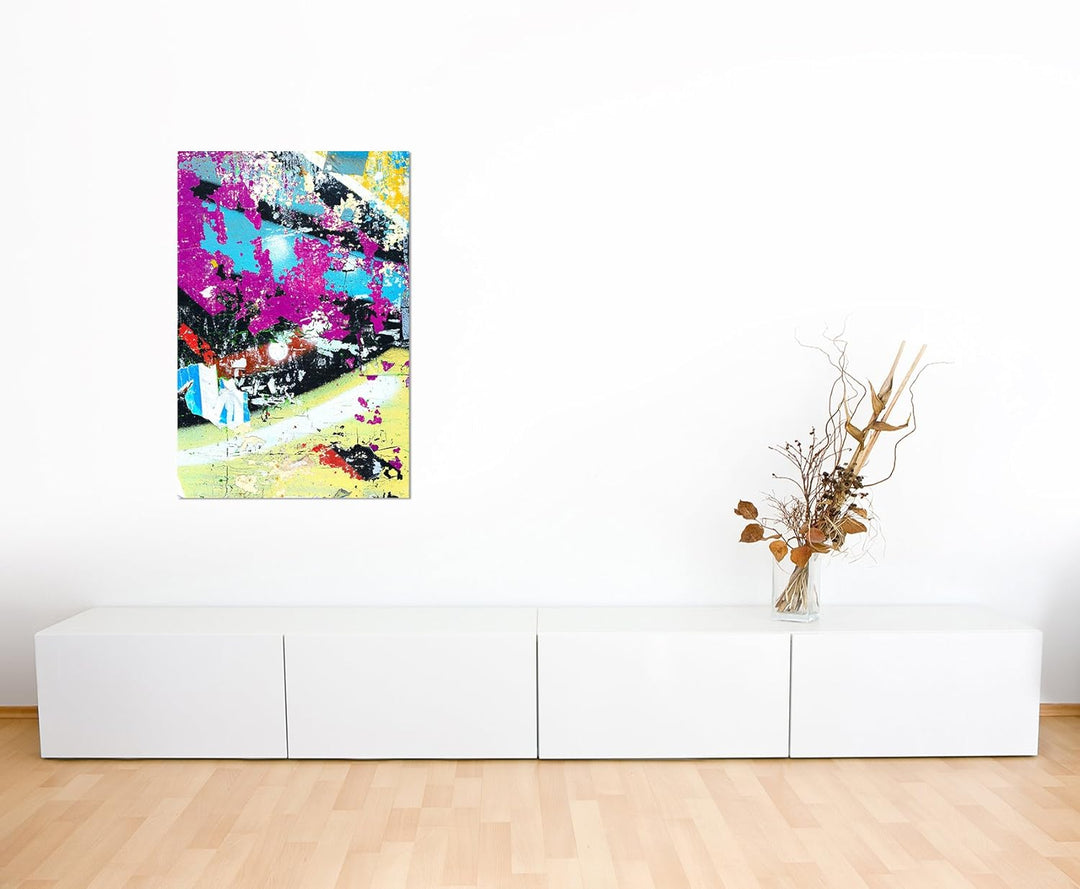 Paul Sinus Art 120x60cm - WANDBILD Graffiti Farben Poster Plakat abstrakt - Leinwandbild auf Keilrah