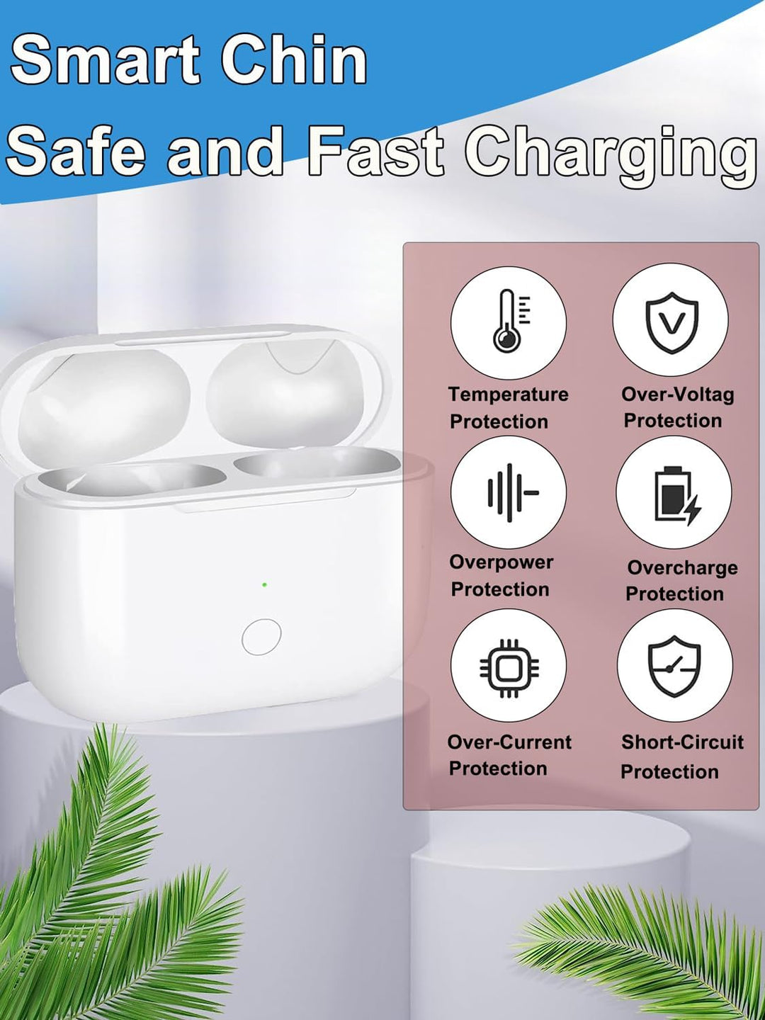 Kabellose Ladecase für Air Pods Pro und Air Pods Pro 2, Wireless Charging Case Original Ersatz Repla