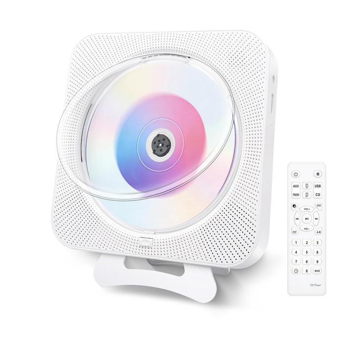 CD-Player mit Bluetooth – Wandmontierbarer Musik-Player Home Audio Boombox mit LCD-Display und Staub
