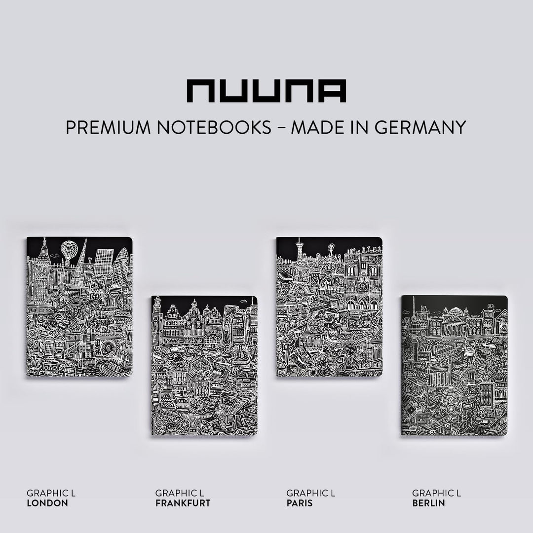 Nuuna Notizbuch A5+ | Graphic L - Berlin | Dotted Journal | 3,5mm Punktraster | 256 nummerierte Seit