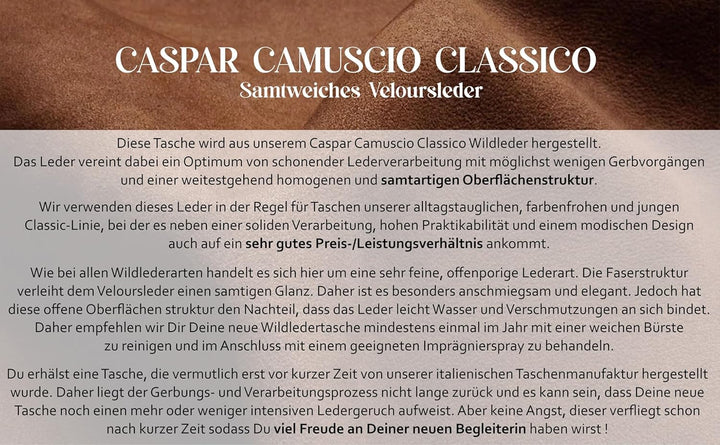 Caspar TL617 grosse Damen Vintage Veloursleder Tasche Beige, Beige