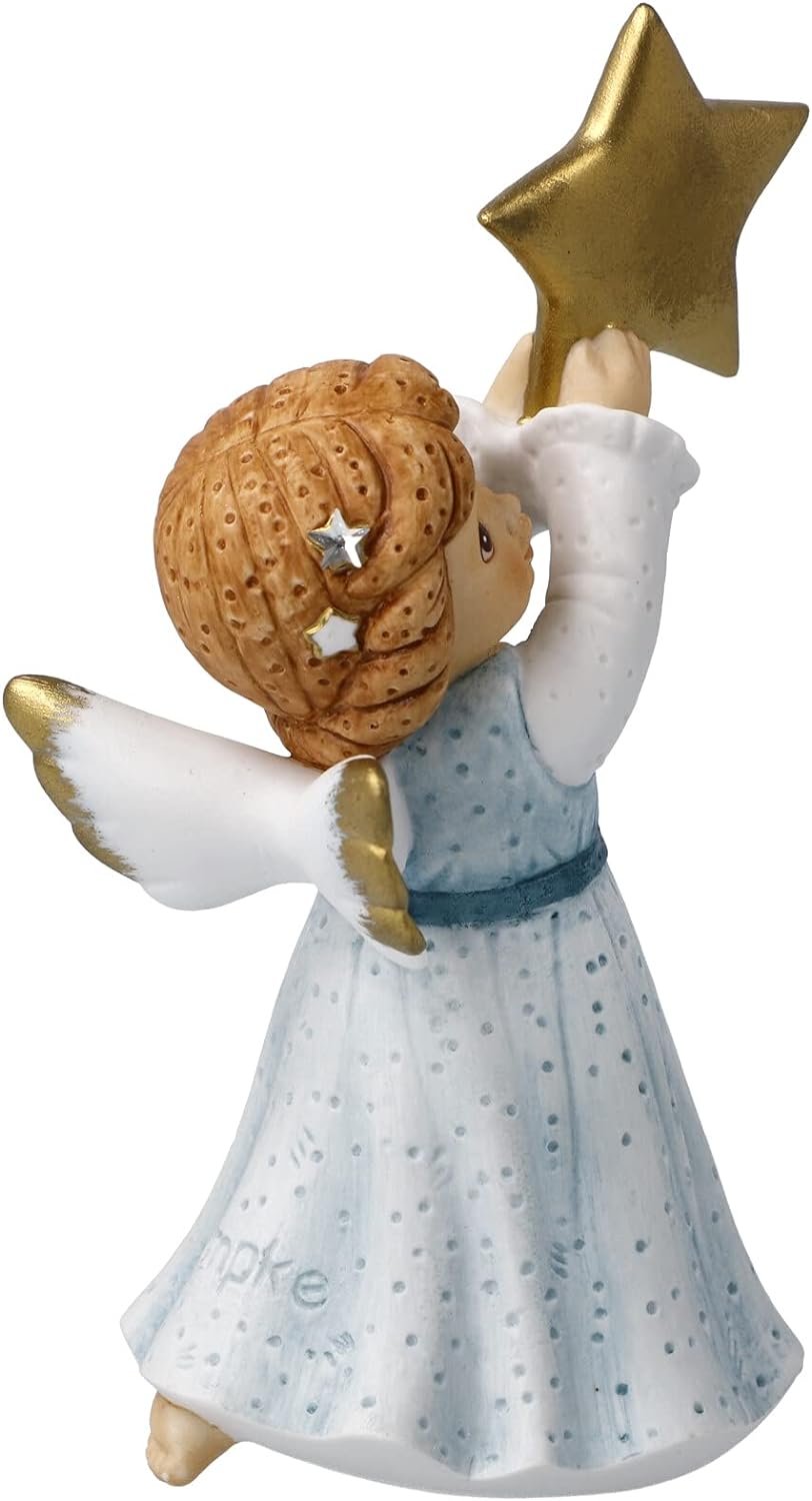 Goebel X-Mas Nina & Marco Engels-Figur Winterengelchen mit Goldenem Stern aus Porzellan Mehrfarbig,