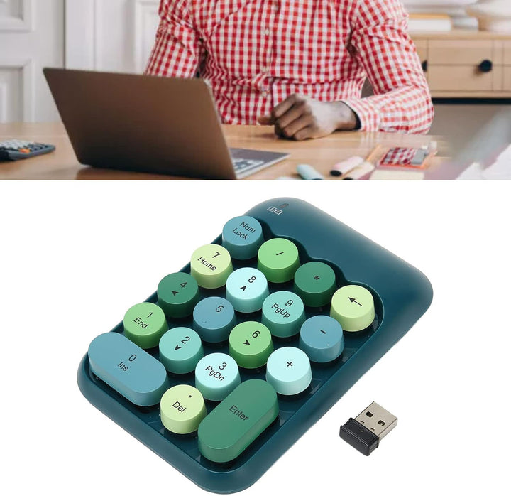 USB-Ziffernblock, Mechanischer Nummernblock für Laptop, 18 Tasten, Retro-Farbschreibmaschine, Runde