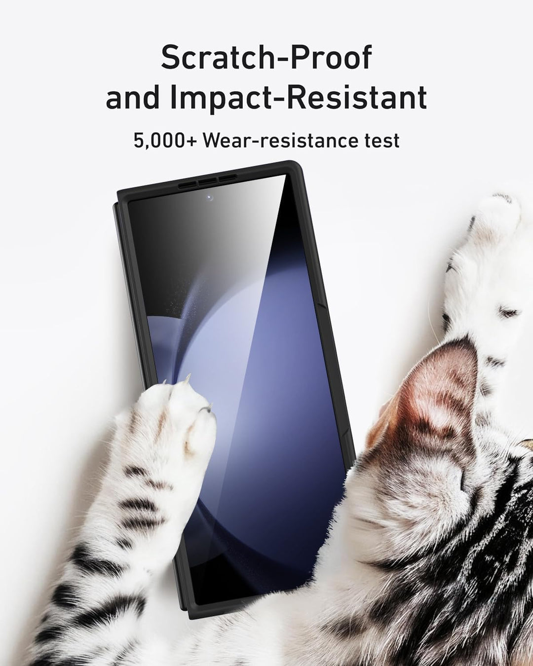Miimall Kompatibel mit Samsung Galaxy Z Fold 5 Hülle mit S-Pen & Stifthalter, [Anti-SPY Displayschut