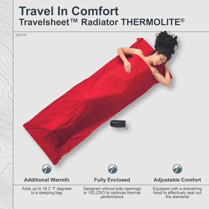 Cocoon Thermoschlafsack Travel Sheet - Thermolite Radiator lava red, lava red