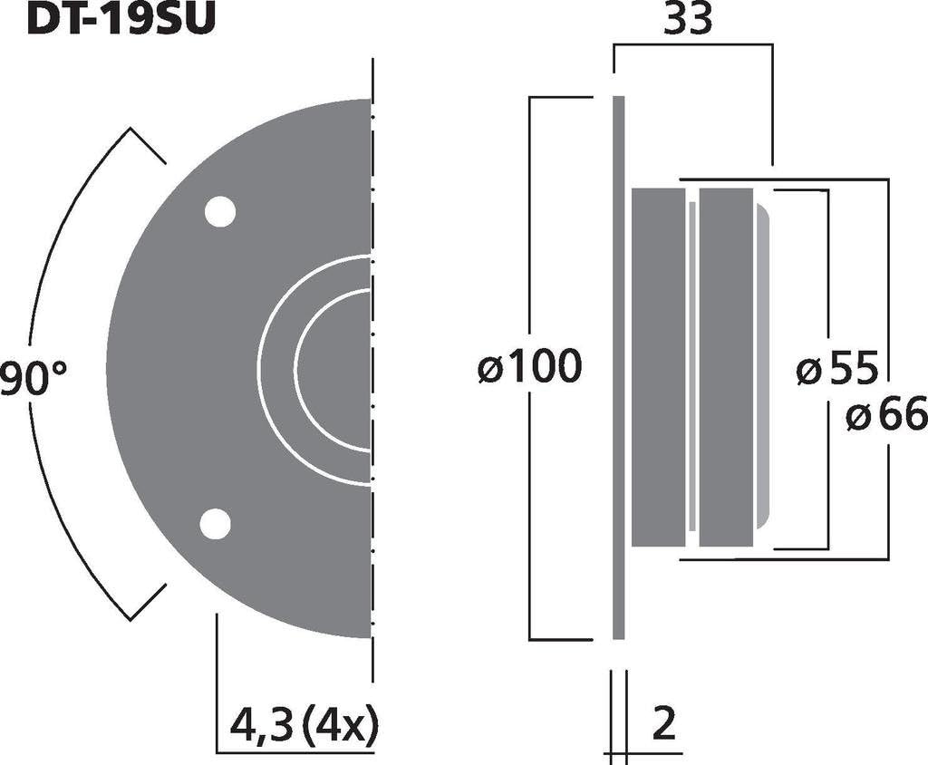 MONACOR DT-19SU Hi-Fi-Kalottenhochtöner, 50 WRMS, 8 ohm