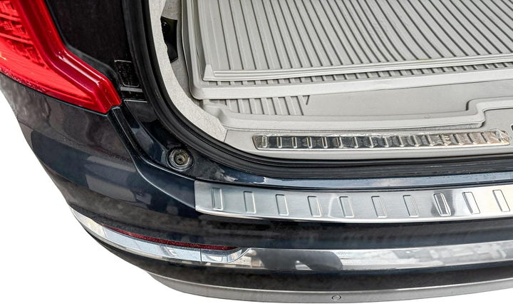 RECAMBO Ladekantenschutz Edelstahl matt gebürstet mit Textur - kompatibel für Volvo XC90 2 - BJ ab 2