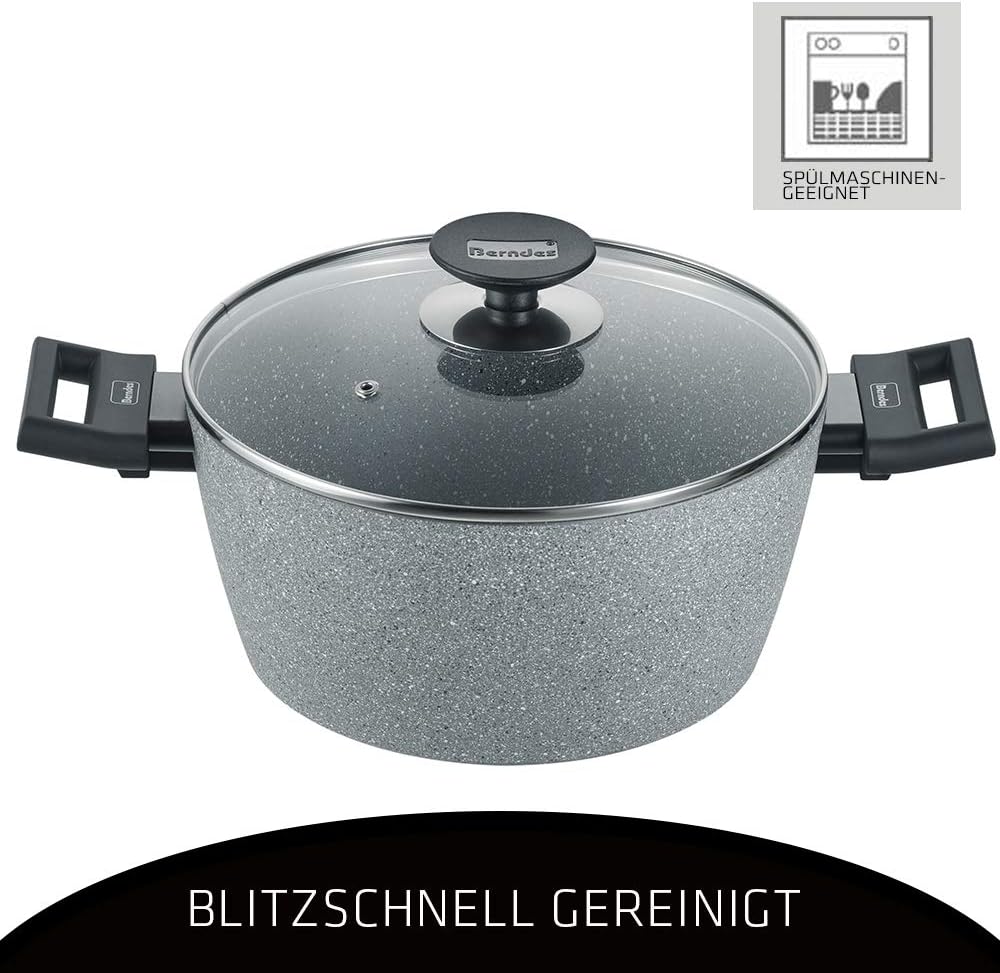 Berndes Topf 20cm- Alu Induktion Special Edition - Kochtopf mit Glasdeckel für alle Herdarten, antih
