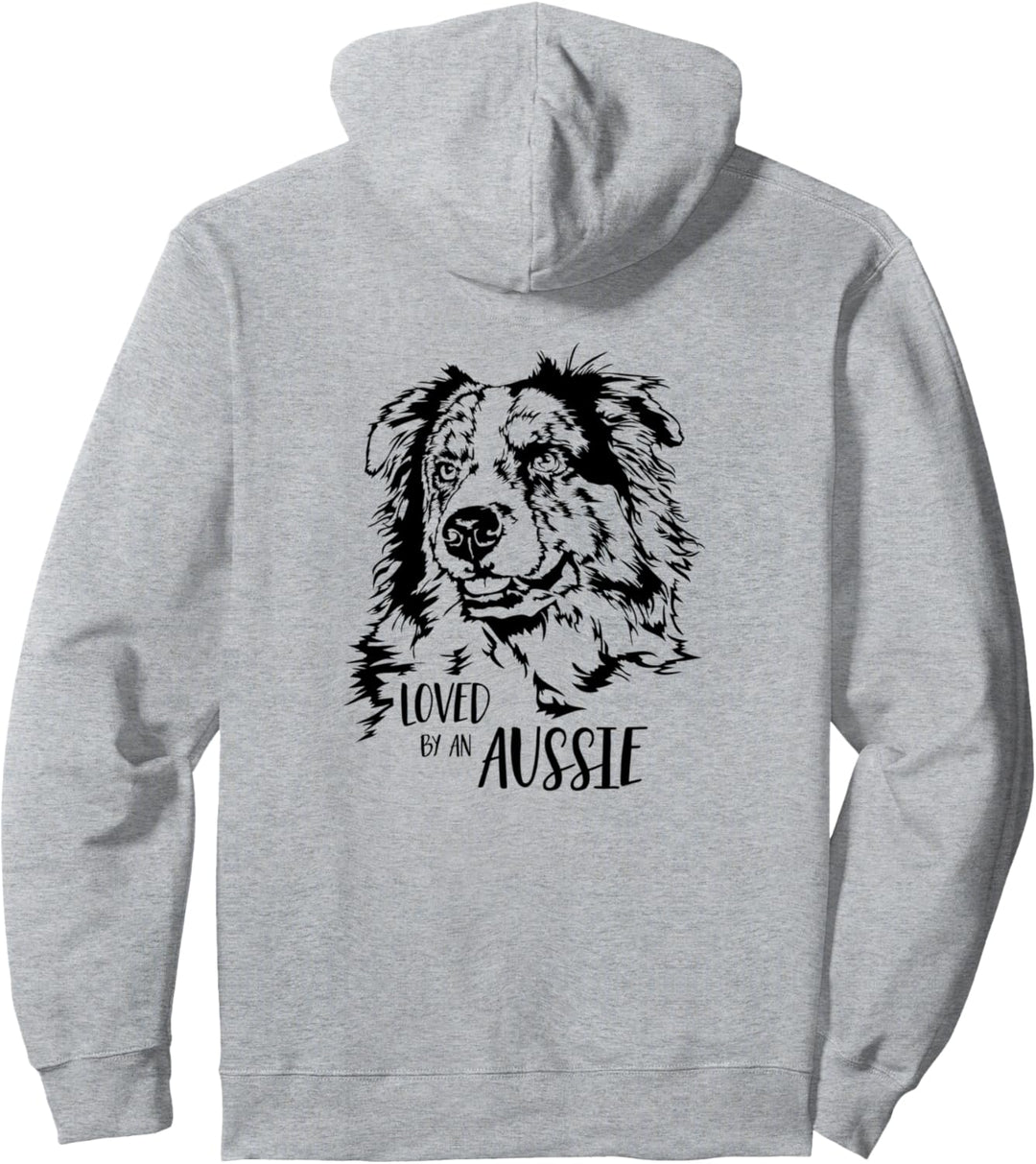 Loved by an Aussie Hundespruch Australian Shepherd Hunde Pullover Hoodie
