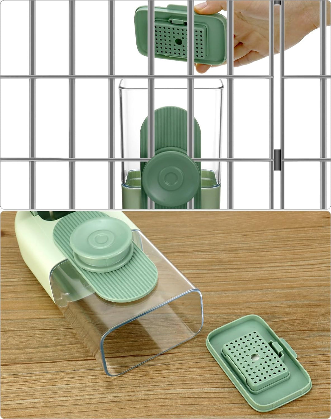QWORK® Futterautomat für Kleine Haustiere, Automatisch Futterspender 870ml und Wasserspender 800ml f