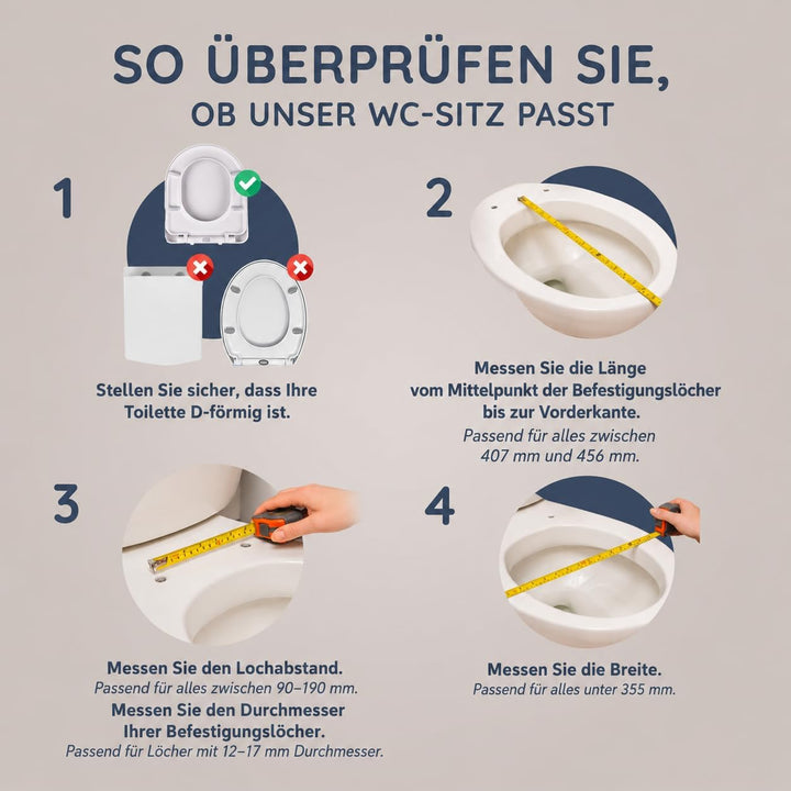 CUQOO Toilettendeckel mit Absenkautomatik | WC Sitz Klobrille Kinder Top D-Form, D-Form