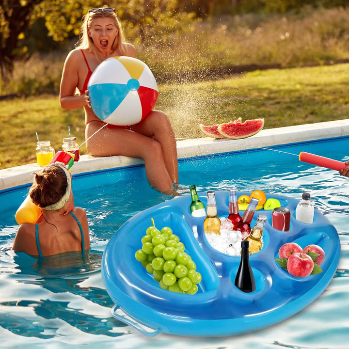 Aufblasbarer Getränkehalter, Schwimmende Tablett 70×50cm Aufblasbar Poolbar 8 Löcher Grosse Kapazitä