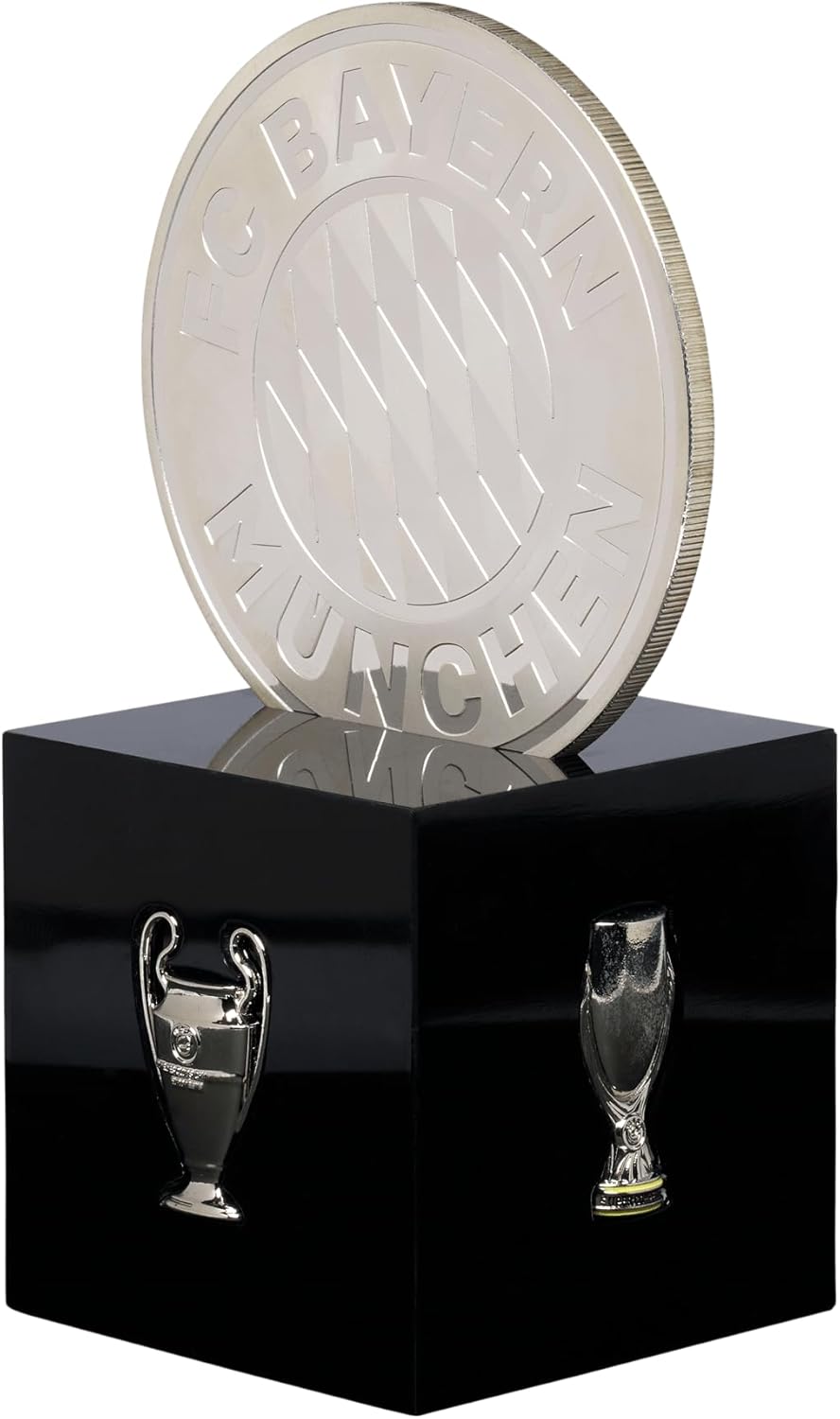 FC Bayern München Acrylblock Pokale mit Logo Münze Schwarz I Fussballdeko Einheitsgrösse, Einheitsgr