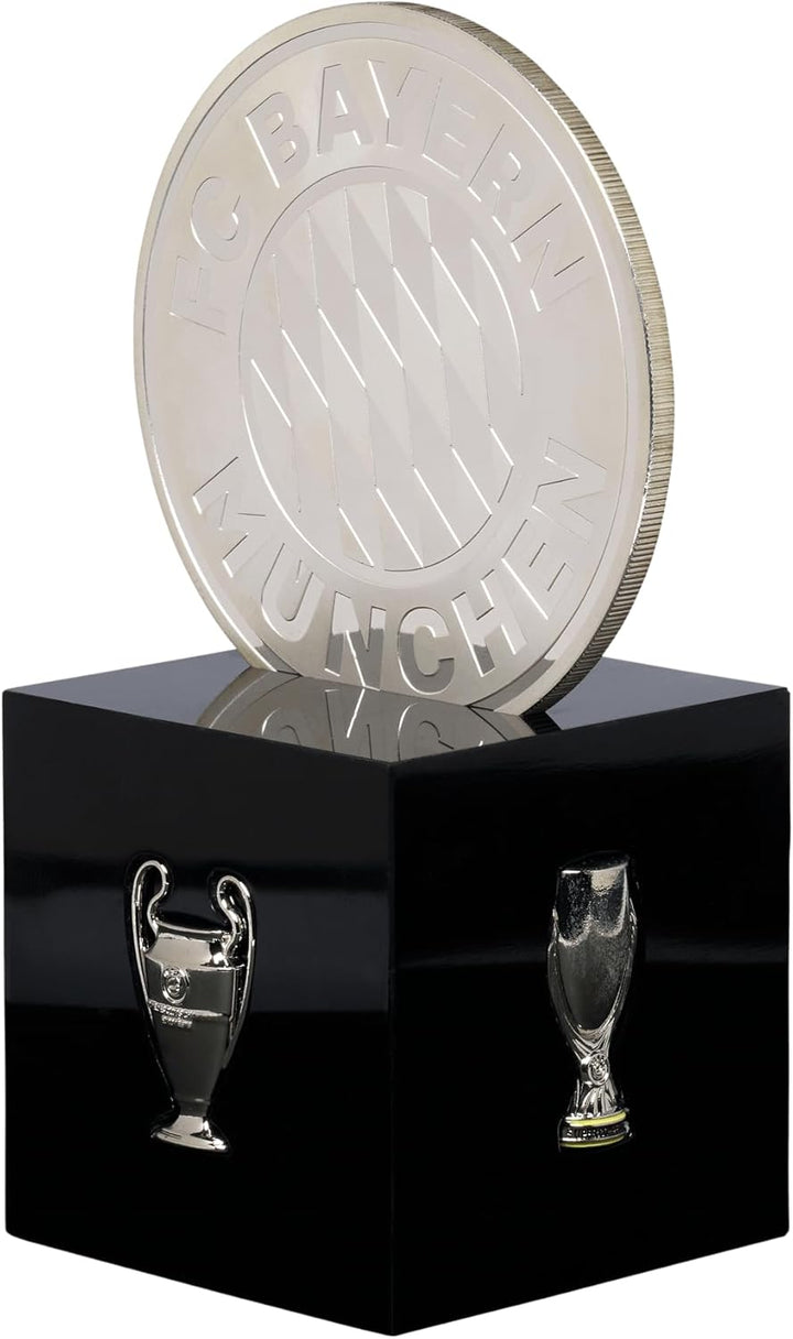 FC Bayern München Acrylblock Pokale mit Logo Münze Schwarz I Fussballdeko Einheitsgrösse, Einheitsgr