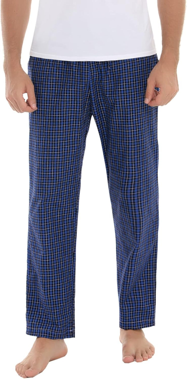 Aseniza Herren Schlafanzughose Lang Baumwolle Karierte Schlafhose Pyjamaunterteil Pyjamahose Freizei