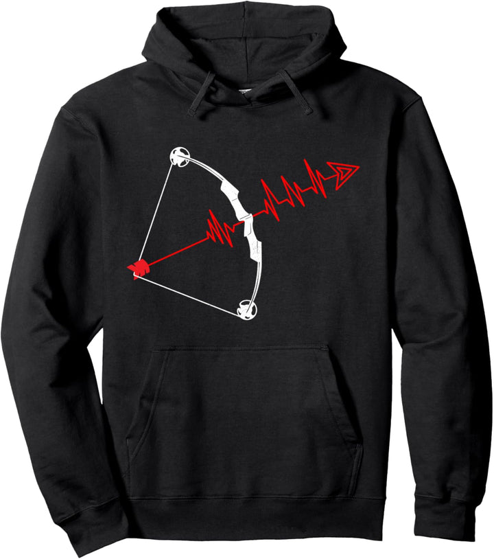 Sport Bogenschütze Heartbeat Pfeil Bogen Bogenschiessen Pullover Hoodie