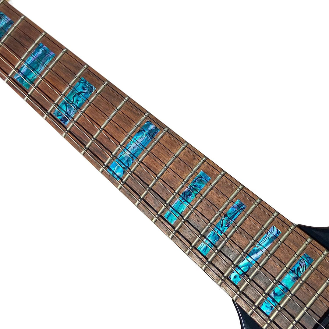 Inlaystickers Sticker Griffbrett Position Marker für Gitarren &amp; Bass - LP SG Blocks - Abalone Blau,
