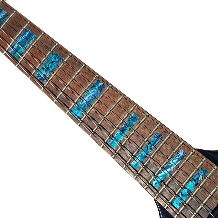 Inlaystickers Sticker Griffbrett Position Marker für Gitarren &amp; Bass - LP SG Blocks - Abalone Blau,