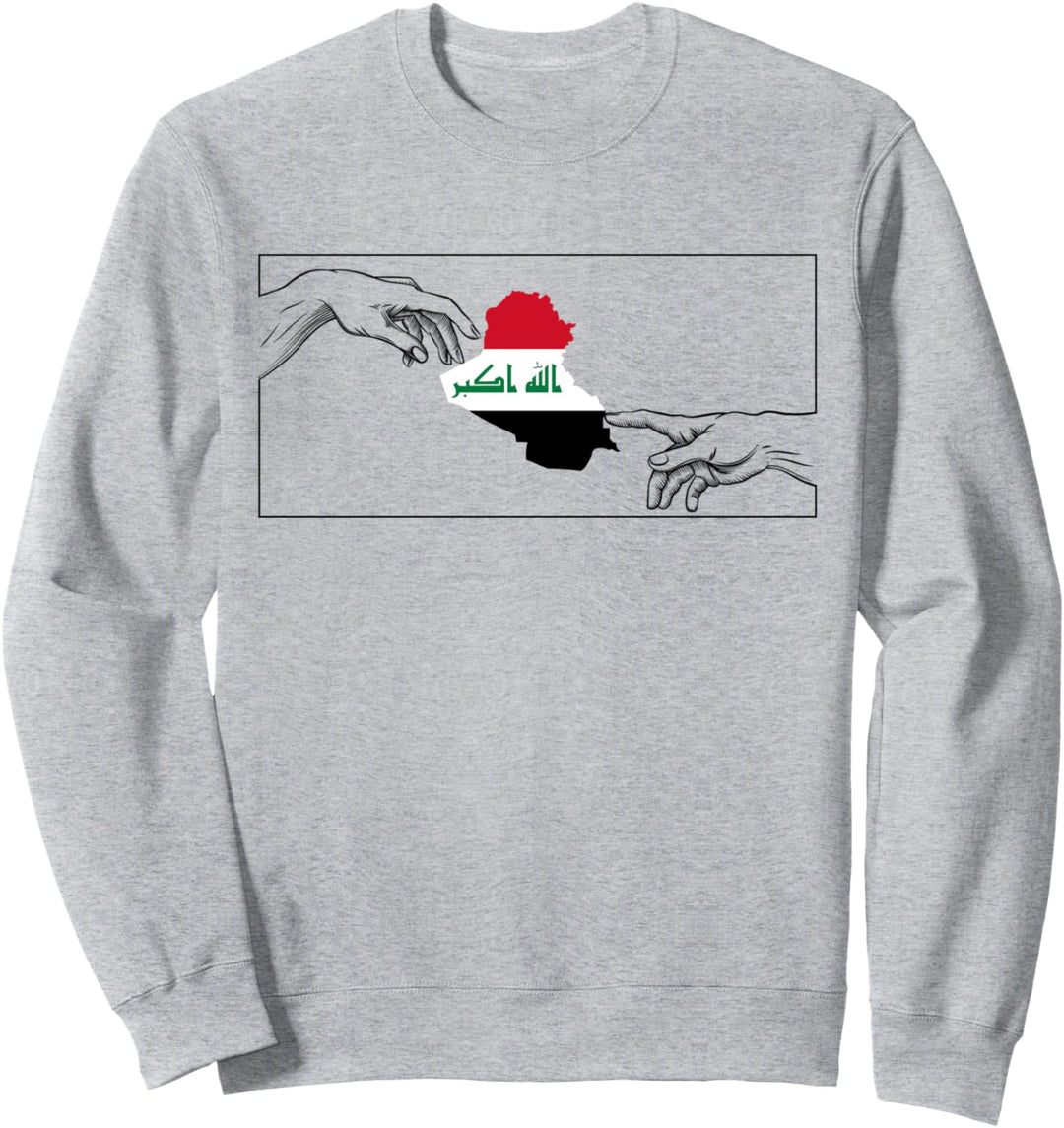 Silhouette Irakische Flagge Michelangelo Hände Irak Sweatshirt
