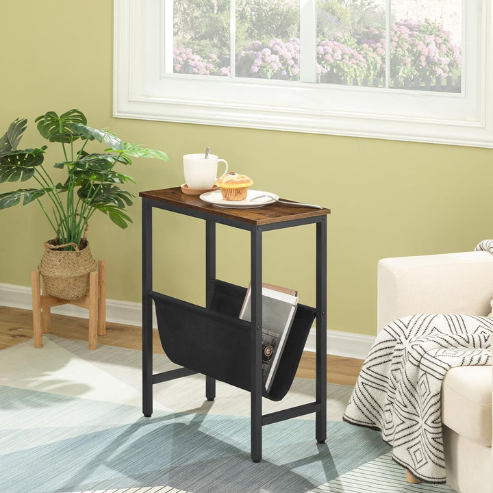 HOOBRO Beistelltisch, Sofatisch mit Stauraum, 48 x 24 x 61 cm, Nachttisch, Kaffeetisch, leicht zu mo