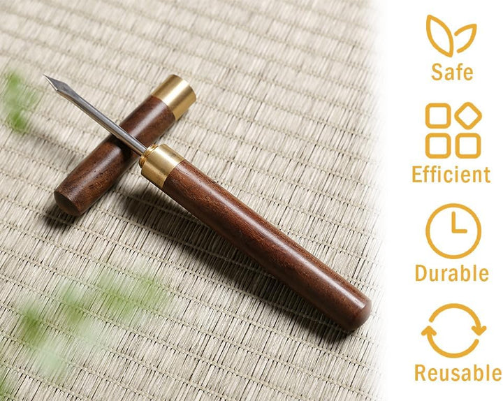 Eispickel aus Edelstahl,Eispickel-Set,Eispickelwerkzeug mit Holzgriff,Eispickel 304 Edelstahl,EIS Me
