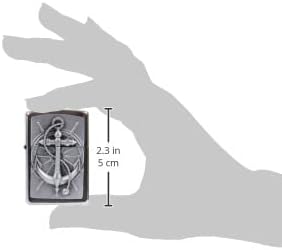 Zippo Feuerzeug 2004290 Nautic Benzinfeuerzeug, Messing, Edelstahloptik, 1 x 3,5 x 5,5 cm, Edelstahl