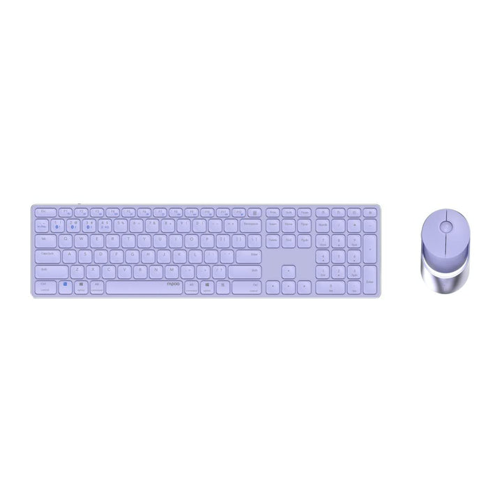 Rapoo 9850M kabelloses Tastatur-Maus Set Wireless Deskset 1600 DPI Sensor wiederaufladbarer Akku fla