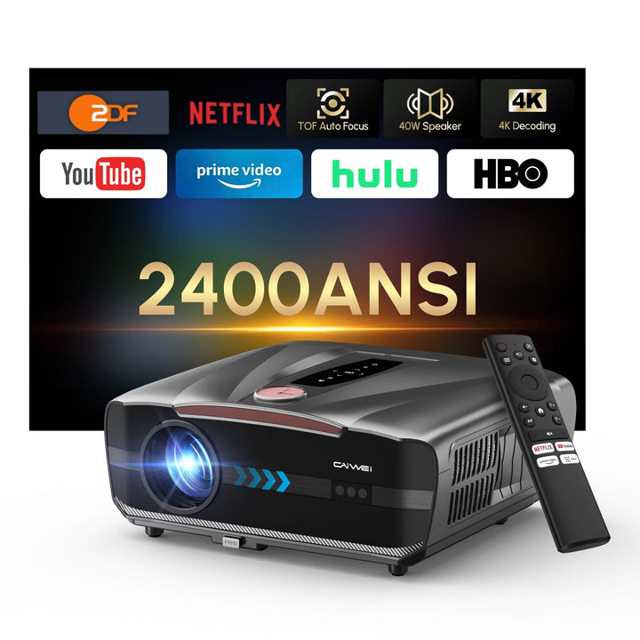 Tageslicht Beamer 2400 ANSI Ultra HD 4K HDR10+ Smart Projektor mit 2026 automatischer Objektivabdeck