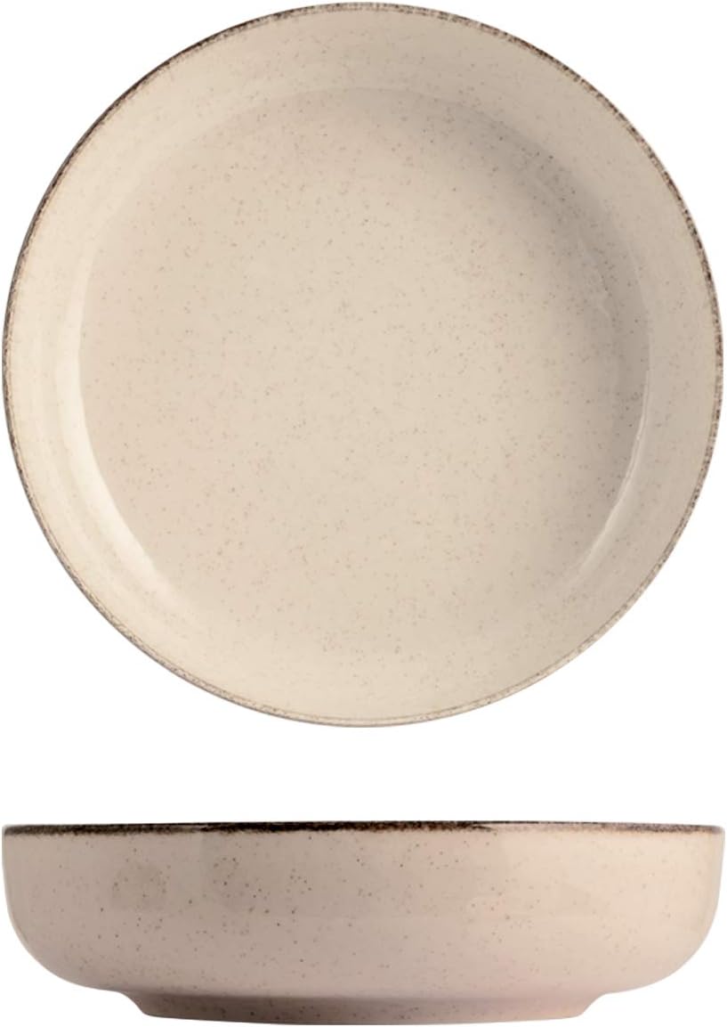 H&H Set 4 Piatti Fondi Pearl In Porcellana Cm 19