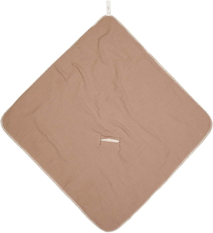Koeka Baby Einschlagdecke - Ideal Für Unterwegs - Mit Plüsch - Faro - Musselin Baumwolle - Hellbraun