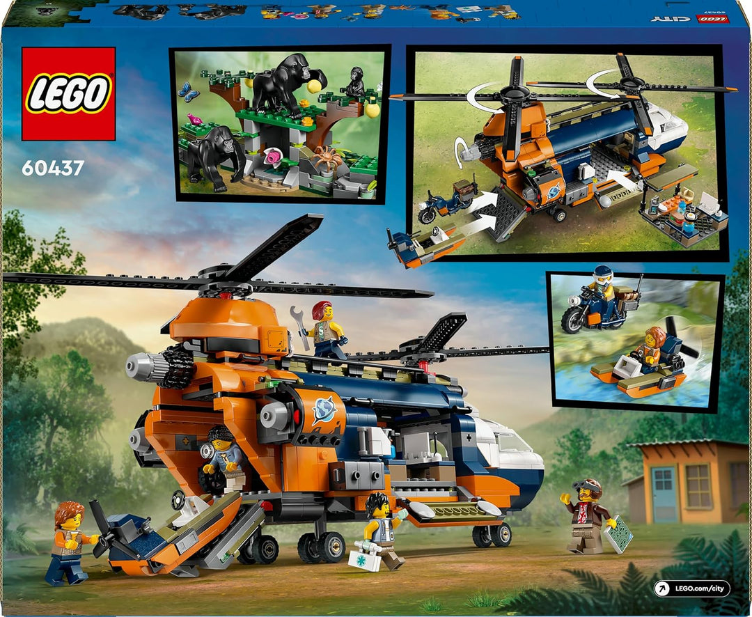 LEGO City Dschungelforscher-Hubschrauber, Abenteuer-Spielset für Kinder ab 8 Jahren, Weihnachts- ode