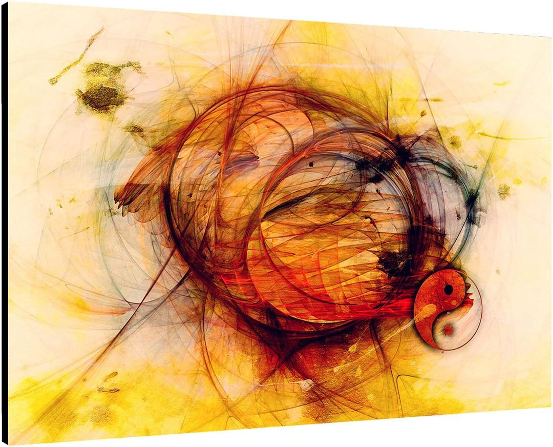 Paul Sinus Art Abstraktes Bild auf Leinwand Feng Shui Energie Abstrakt111_cm_dekoratives LeinLeinwan