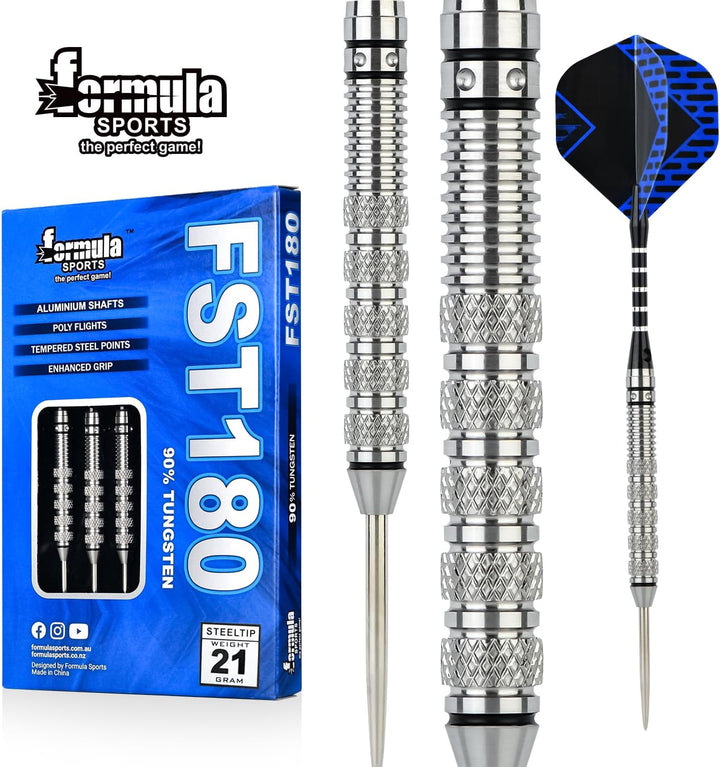 Formula Sports Dartpfeile mit Metallspitze 90% Tungsten Steel-Dartpfeile 3 Stück Profi Steeldarts in