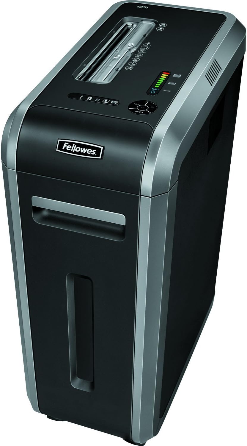 Fellowes Powershred 125i 100% Anti-Stau Aktenvernichter, Schneidleistung: 18 Blatt (Streifenschnitt)