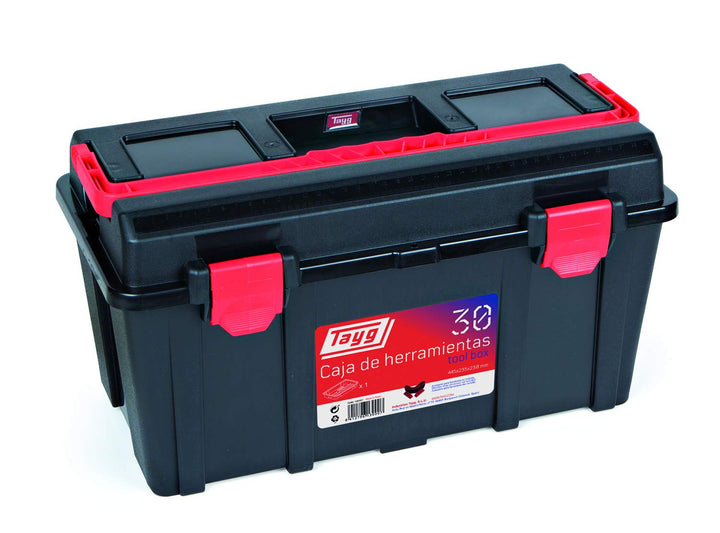 Tayg 130007 Werkzeugkasten aus Kunststoff Nr.30, schwarz, 445 x 235 x 230 mm Werkzeugkasten 30, Werk