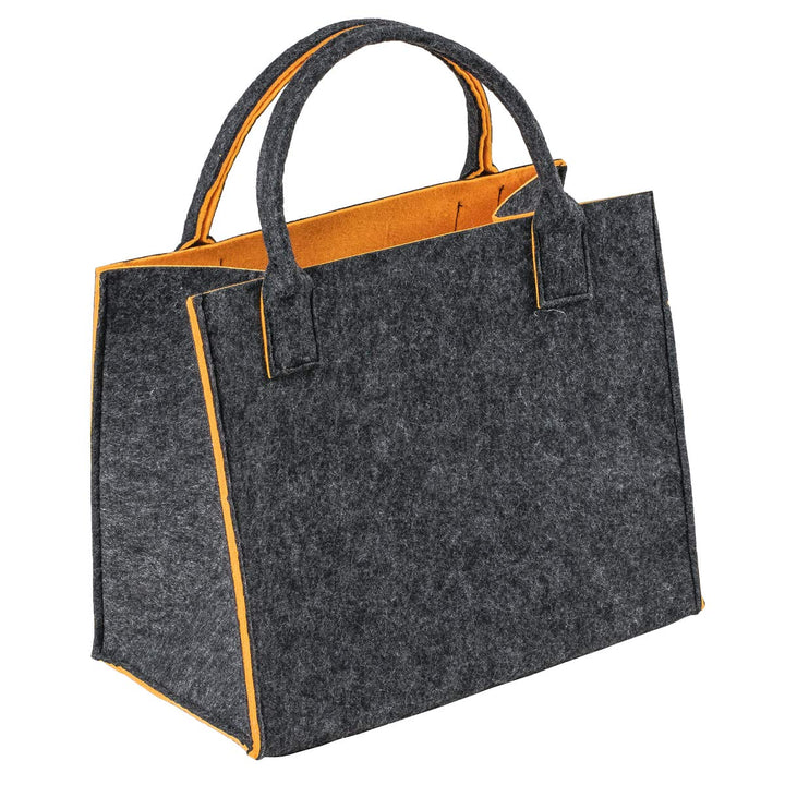 LaFiore24 Hochwertige Filztasche Einkaufstasche Festival Grau-orange, Grau-orange