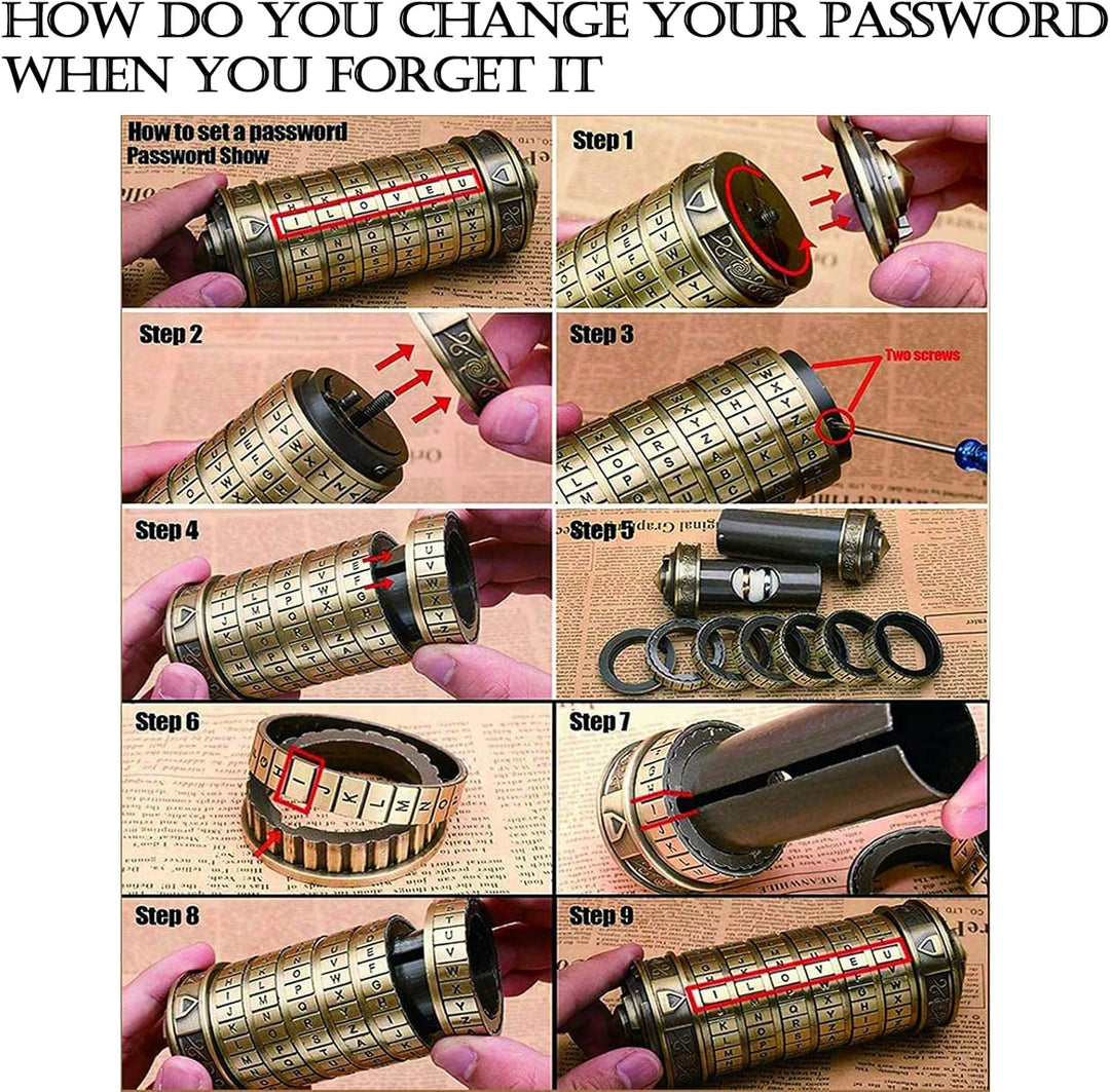 Da Vinci Code Cryptex Geschenk männer Frauen Brief Passwort Code Lock Schloss Puzzle Mini Cryptex Lo