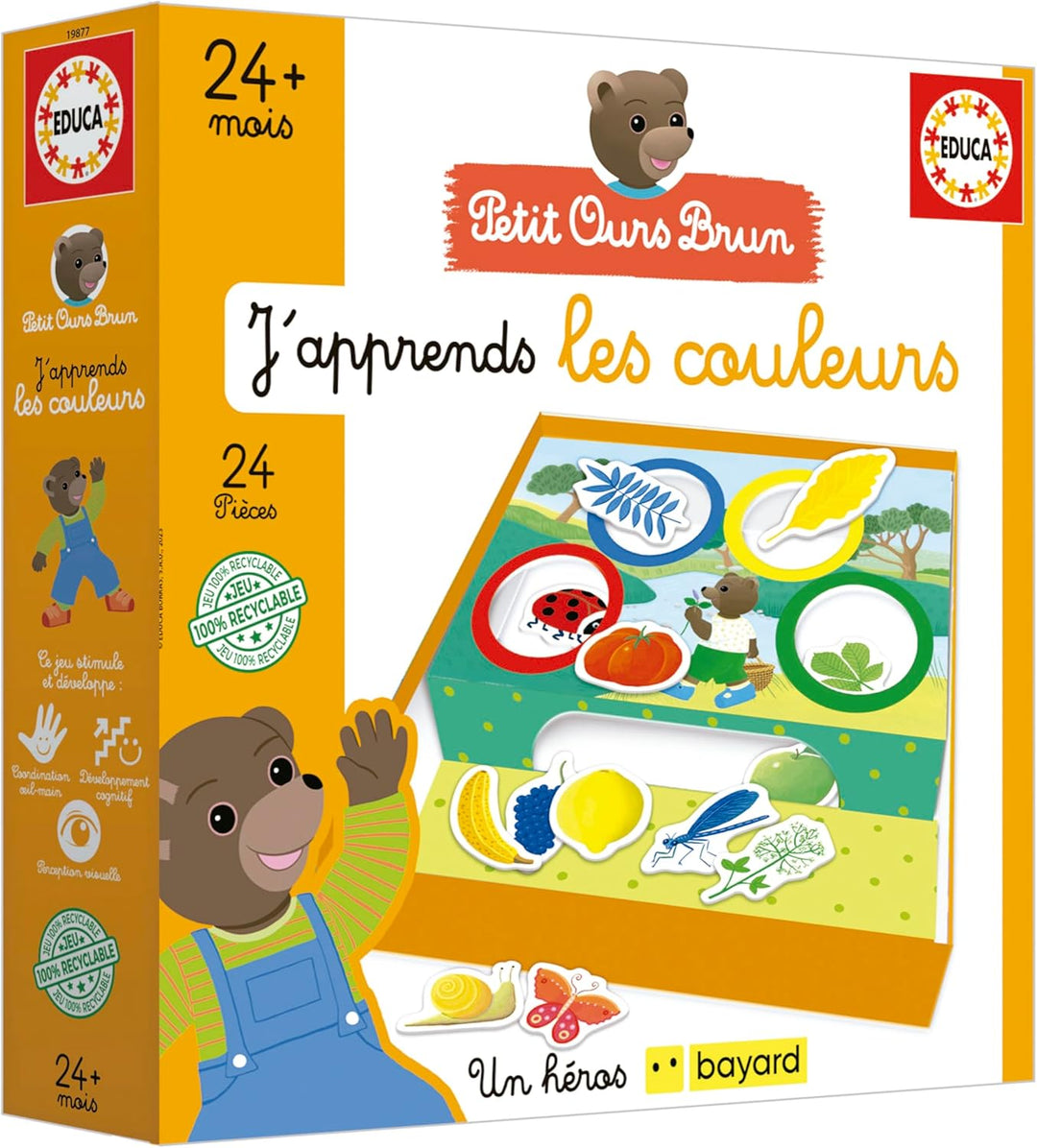 Educa - Das Spiel zum Lernen der Kombination und Unterscheidung der Grundfarben | Der kleine Braunbä