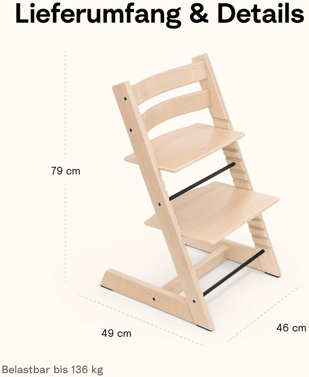 Tripp Trapp Stuhl von Stokke, Warm Brown - Verstellbarer, anpassbarer Stuhl für Kleinkinder, Kinder