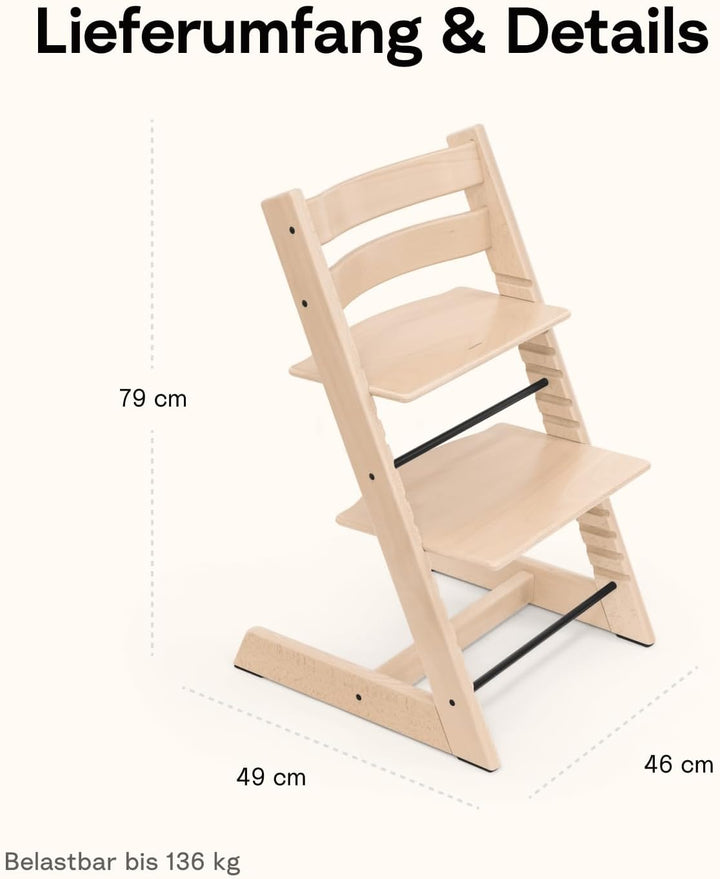 Tripp Trapp Stuhl von Stokke, Warm Brown - Verstellbarer, anpassbarer Stuhl für Kleinkinder, Kinder