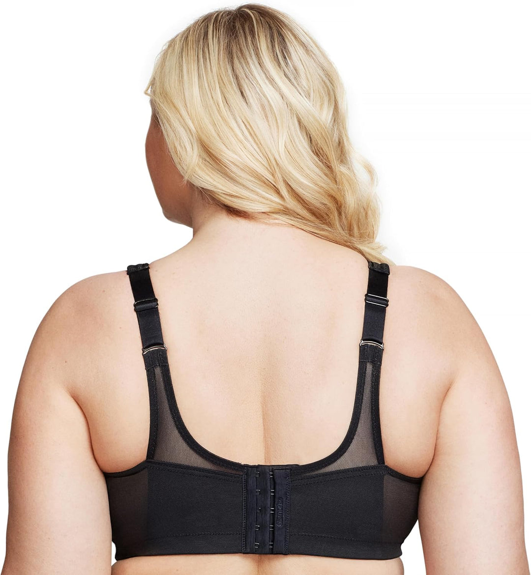 Glamorise Damen Sports Bra, Undurchsichtige 75B Schwarz, 75B Schwarz