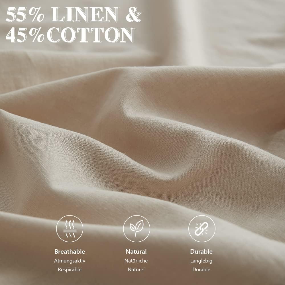 Simple&Opulence Leinen und Baumwollmischung Kissenbezüge Hotel Quality Pack von 2 Atmungsaktiver Kis