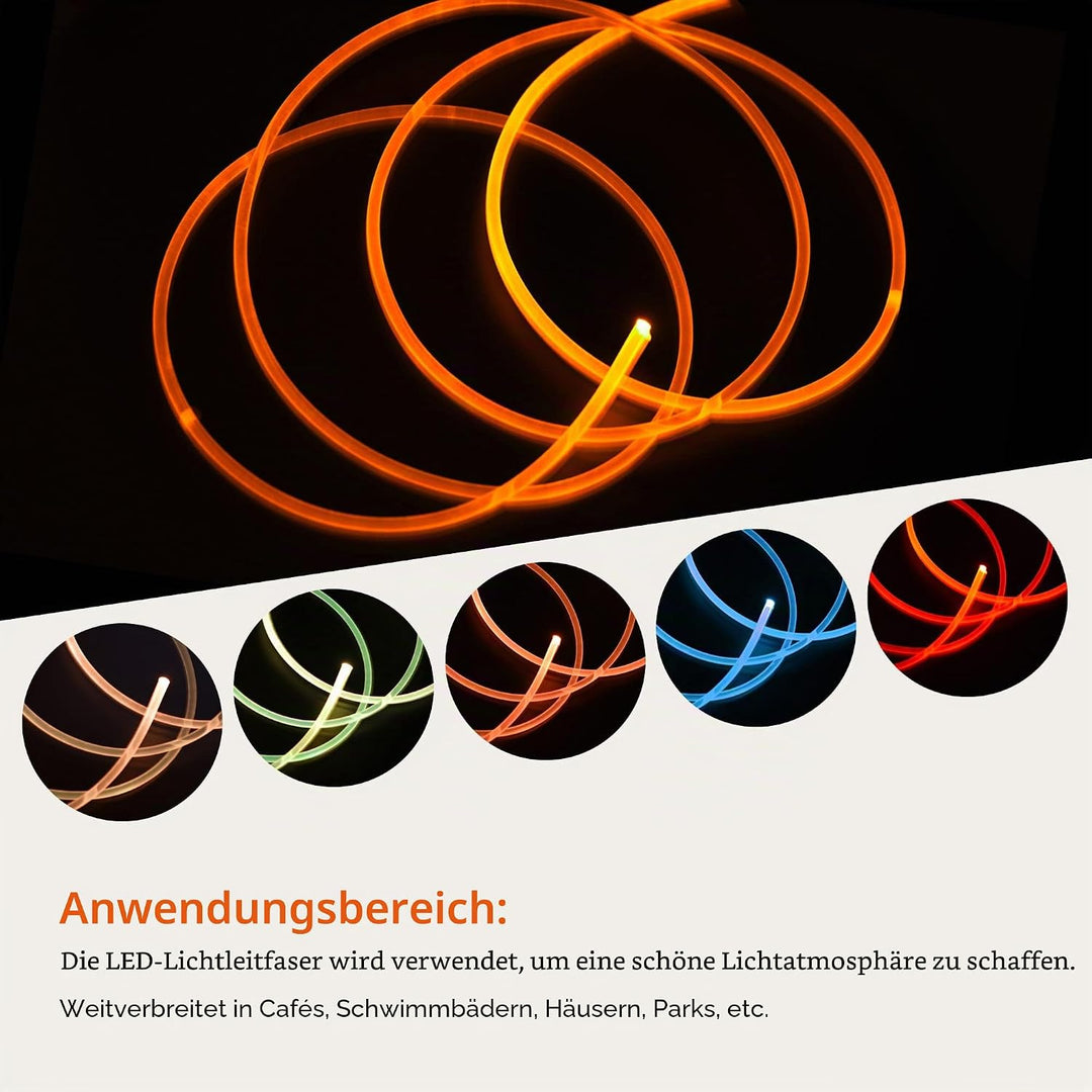 sourcing map PMMA Seitenglühend Glasfaserkabel 10mm 1M für LED Lichtleiter im Haus, Hotel