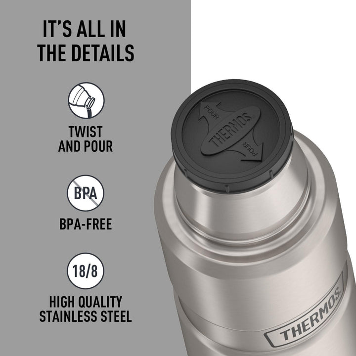 THERMOS Stainless King SK2000 Vakuumisolierte Kompaktflasche, 473 ml, Edelstahl