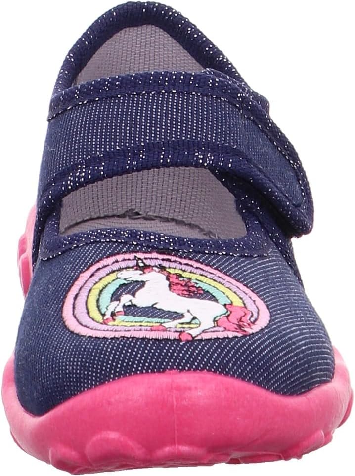 Superfit Mädchen Bonny Hausschuh 23 EU Blau Pink 8030, 23 EU Blau Pink 8030