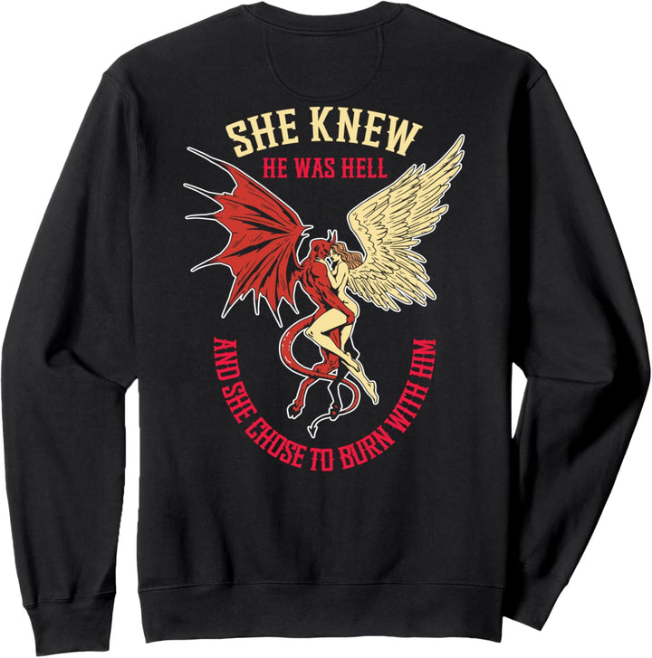 Teufel & Engel Partner Paar Kostüm Valentinstag Rückendruck Sweatshirt