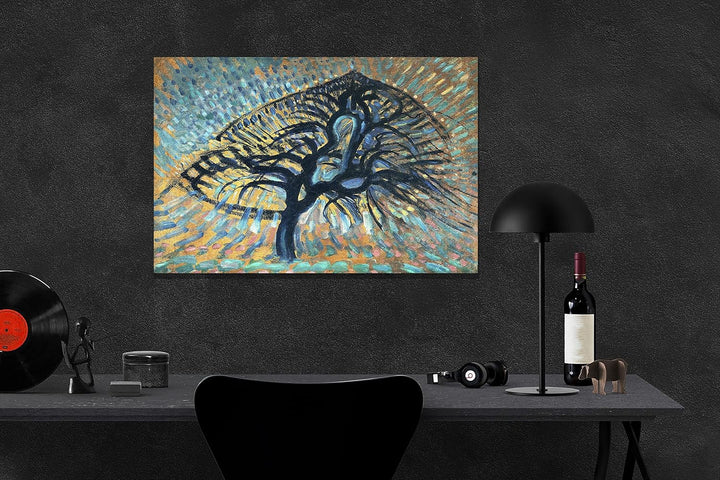 Apfelbaum Pointillist Version von Piet Mondrian Leinwanddruck, gerahmt, Wandkunst, Poster, Bilder, K