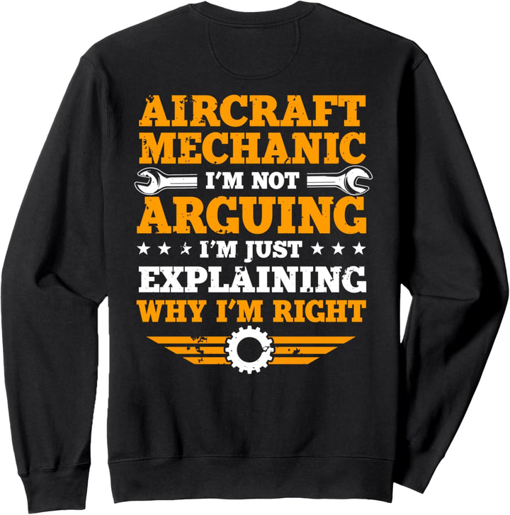 Airplane Mechanic Gift Design On Back Of Clothing Sweatshirt