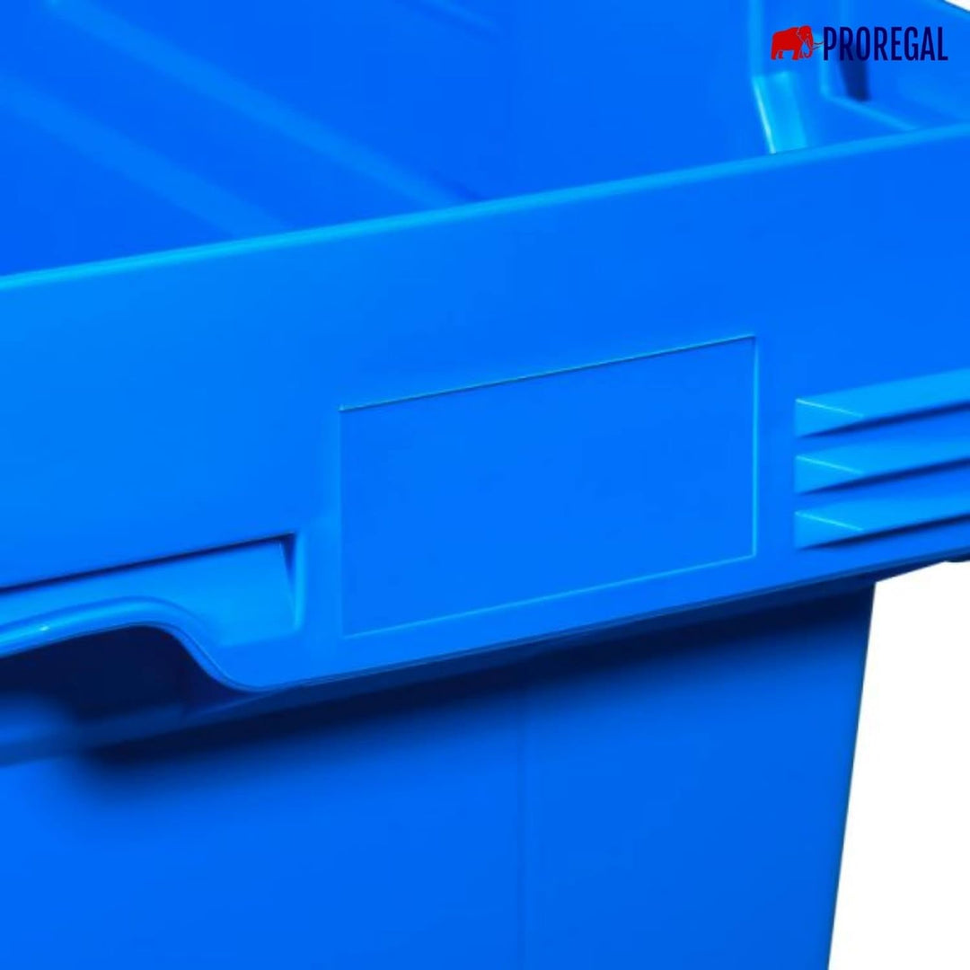PROREGAL Conical Mehrweg-Stapelbehälter mit Krokodildeckel Blau | HxBxT 29,9x41x61cm | 47 Liter | La